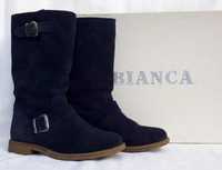 Botas Bianca 36 Camurça azul marinho