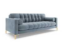 Sofa aksamitna 3-osobowa BALI jasnoniebieski - poekspozycyjna