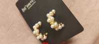 Eleganckie złote kolczyki z perłami