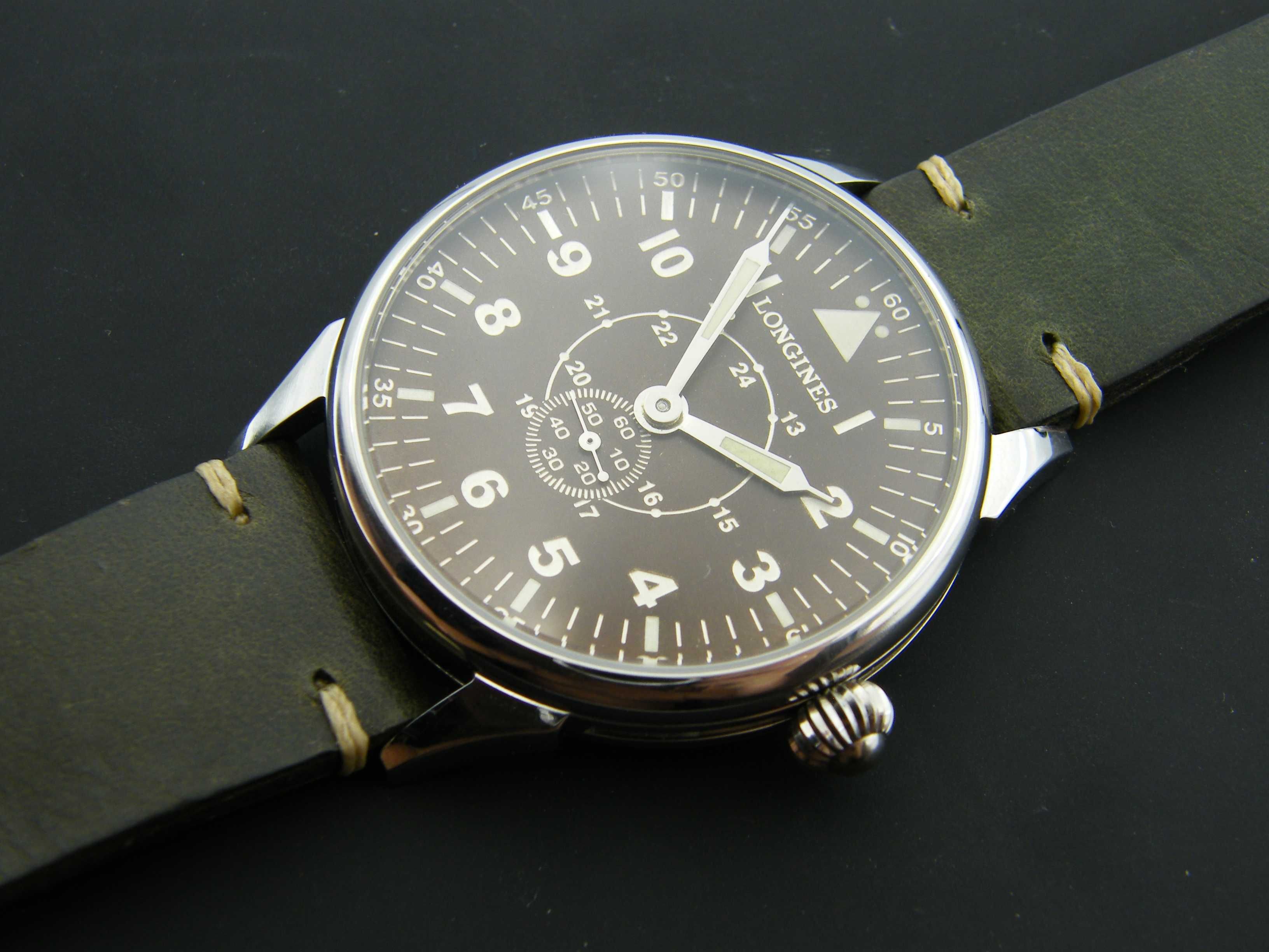 Longines Pilot Militarna Pasówka w Stali