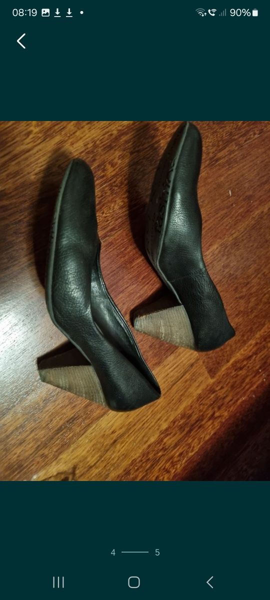 Skórzane, czarne, eleganckie buty Ryłko 39