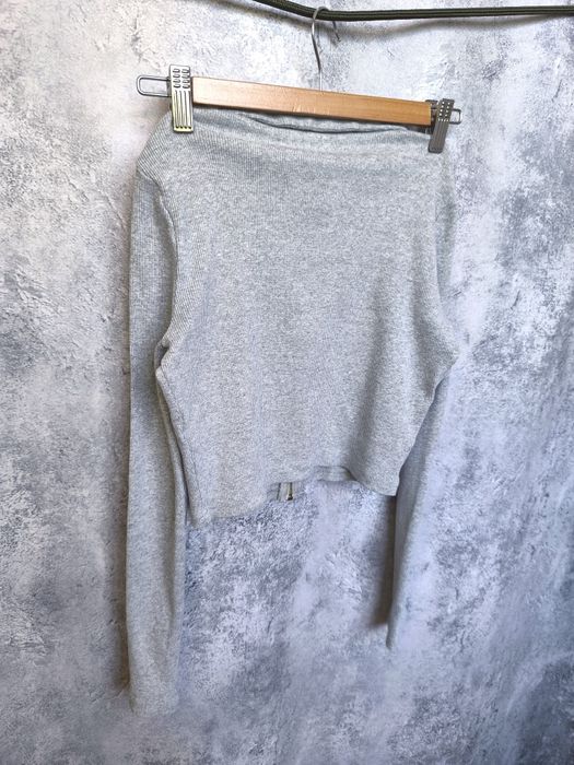 Кофта на змійці у рубчик поло реглан лонг