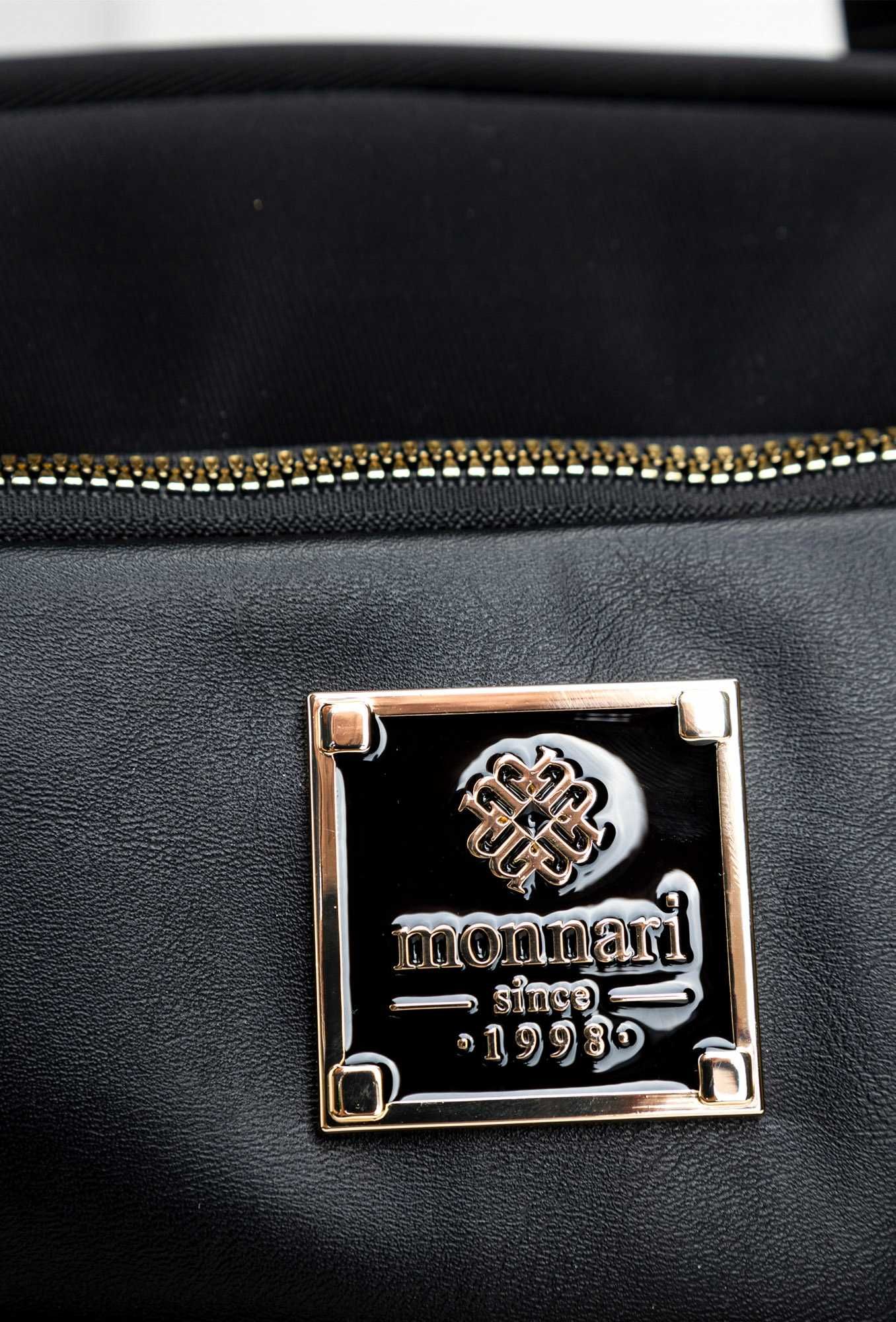 MONNARI Torebka Damska Shoper Kuferek Czarna Elegancka Pojemna BAG4161