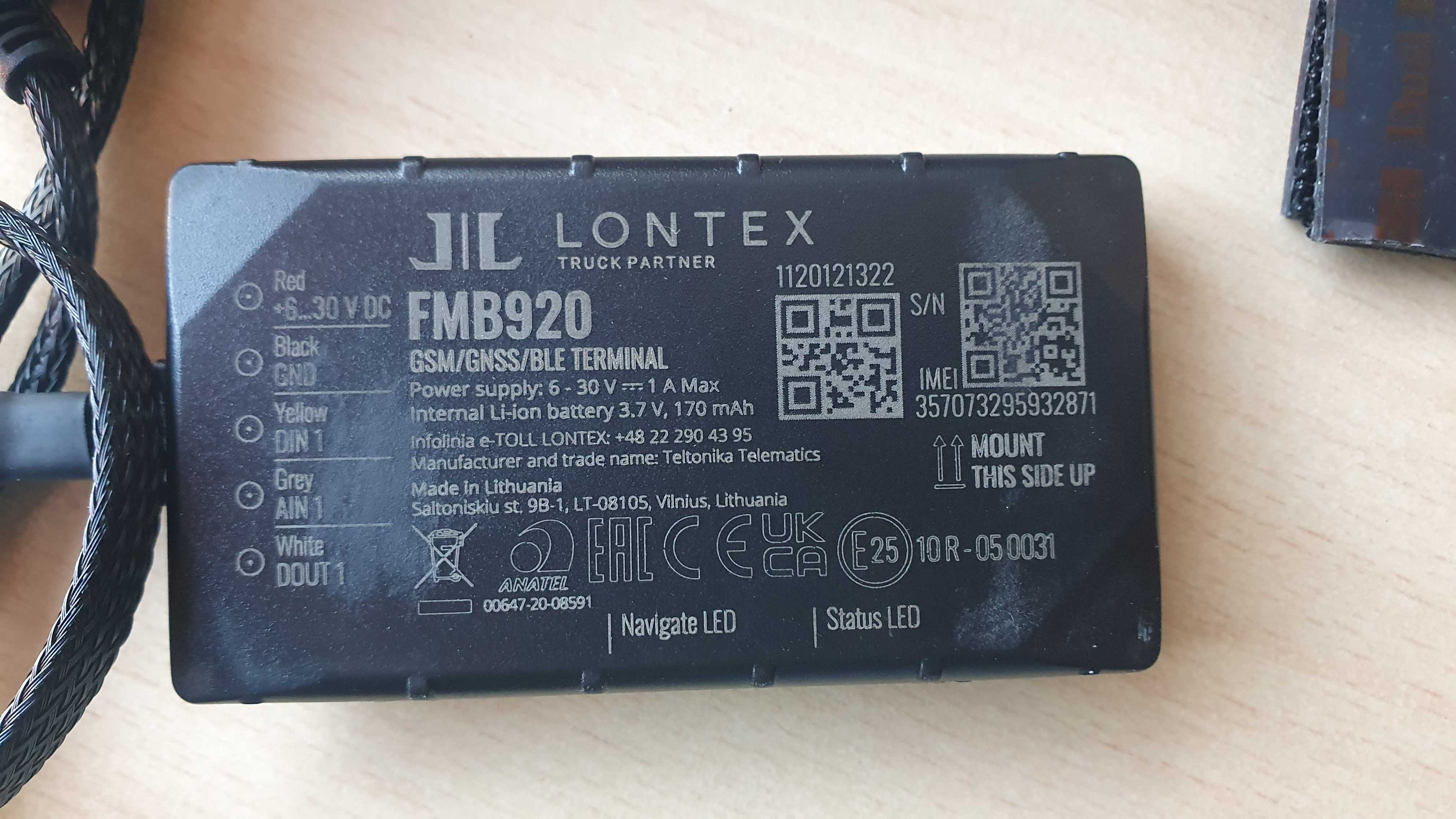 Tracker LONTEX FMB920 (OBU) | MONITORING GPS i obsługa e-TOLL