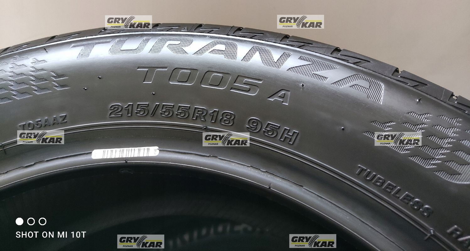1x 215/55r18 Bridgestone Turanza T005a 2023r B/B/70dB