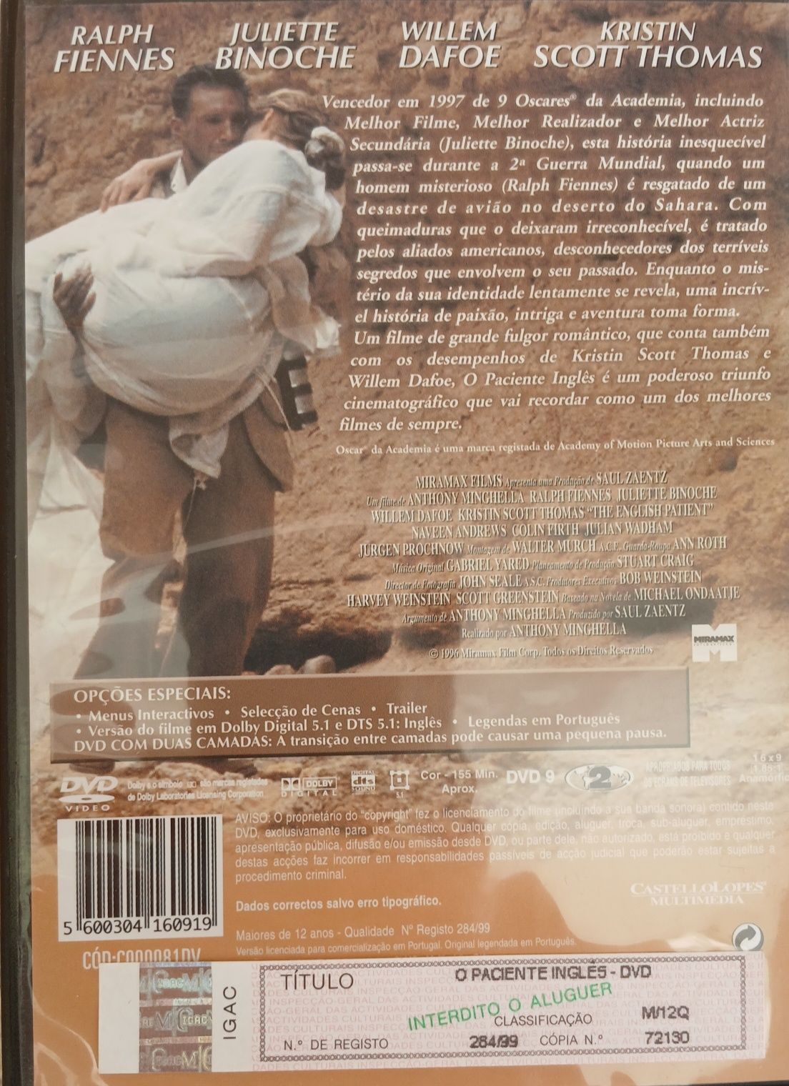 DVD O Paciente Inglês
