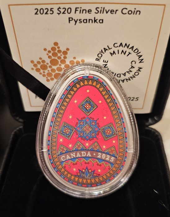 Монета українська писанка Канада срібло 1 унц  2025