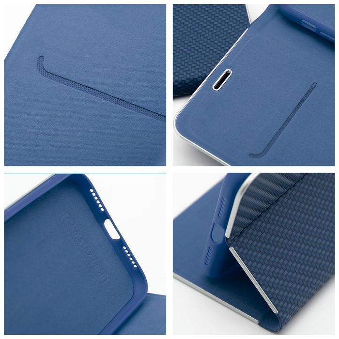 Kabura LUNA Book Carbon do SAMSUNG S25 Edge niebieski