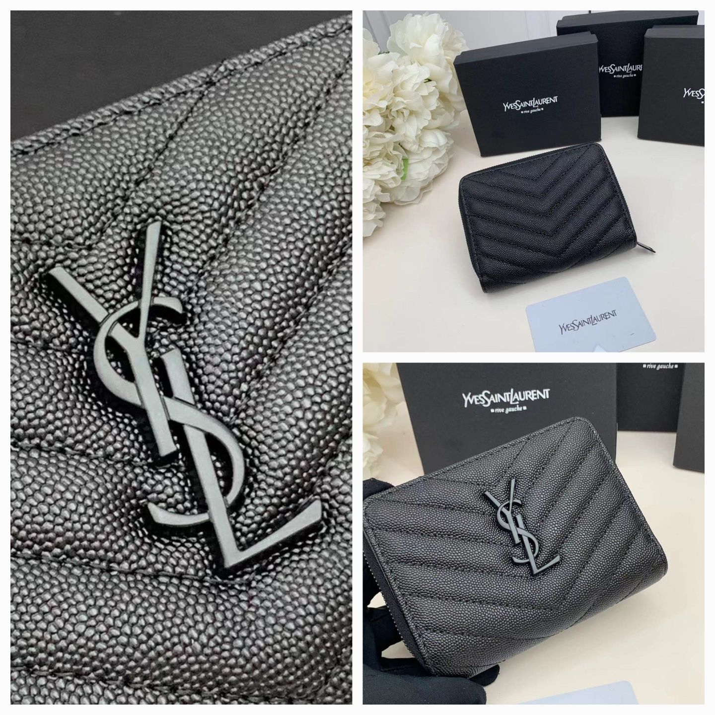 Гаманець шкіряний жіночий YSL / кошелёк женский кожаный