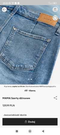 Spodenki jeansowe H&M M mama ciążowe