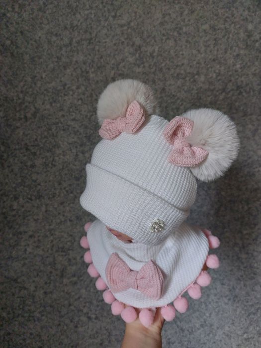 Зимова шапка, зимова шапка для дівчинки зимовий набір, комплект
