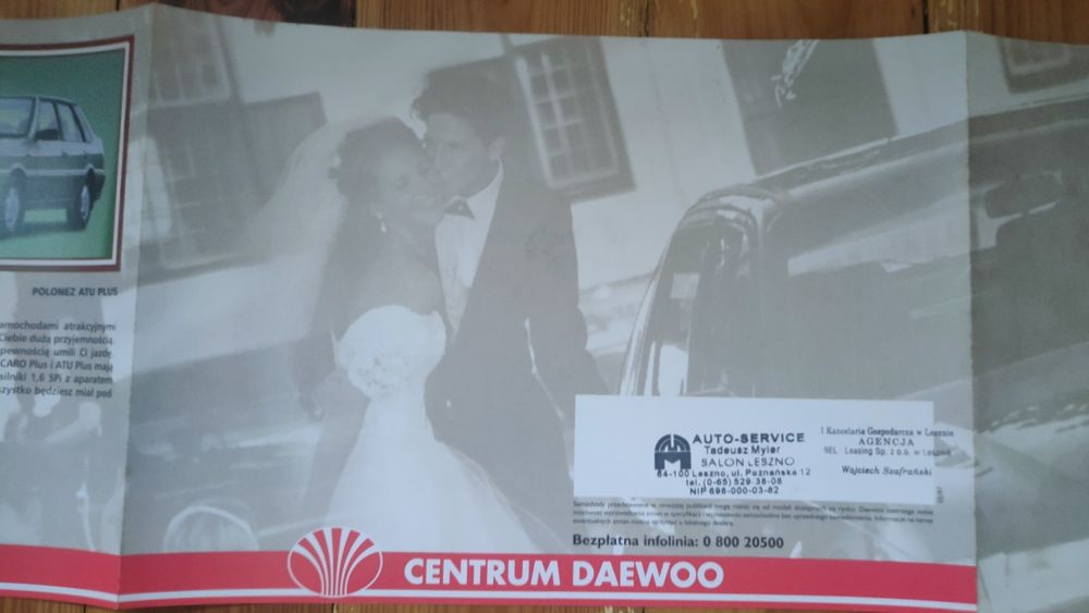 Prospekt samochodowy Daewoo z 07/1997 roku  stan kolekcjonerski