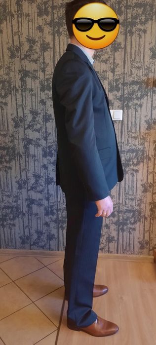 czarny garnitur na wysoką osobę 190cm