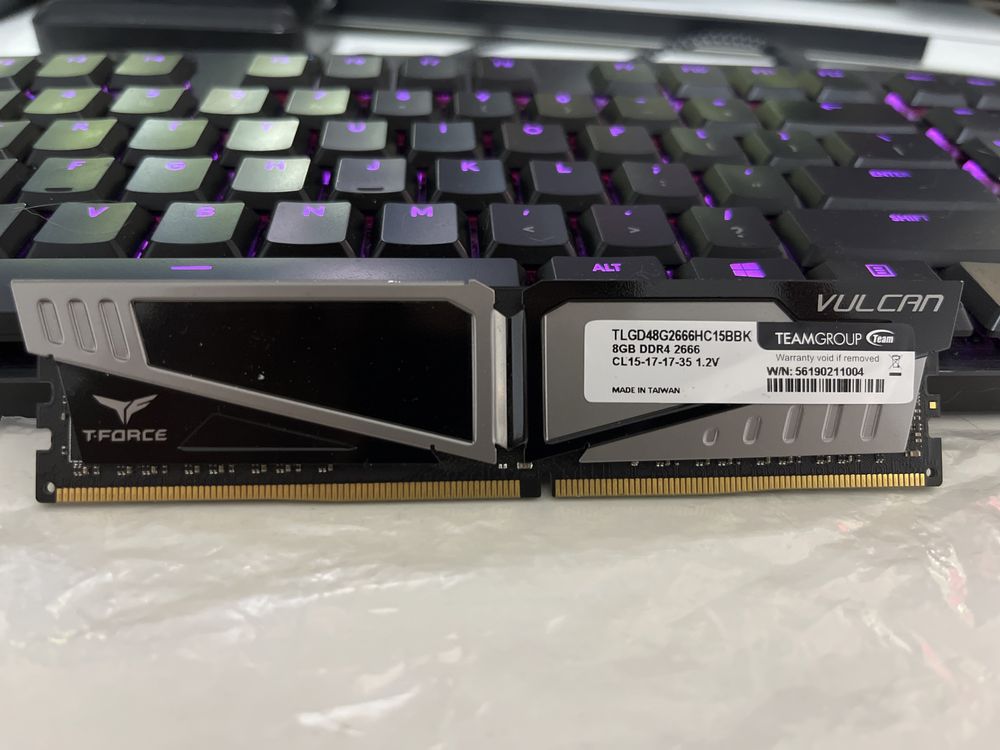 Оперативная память ОЗУ 8gb ddr4 2666  TeamGroup Vulcan