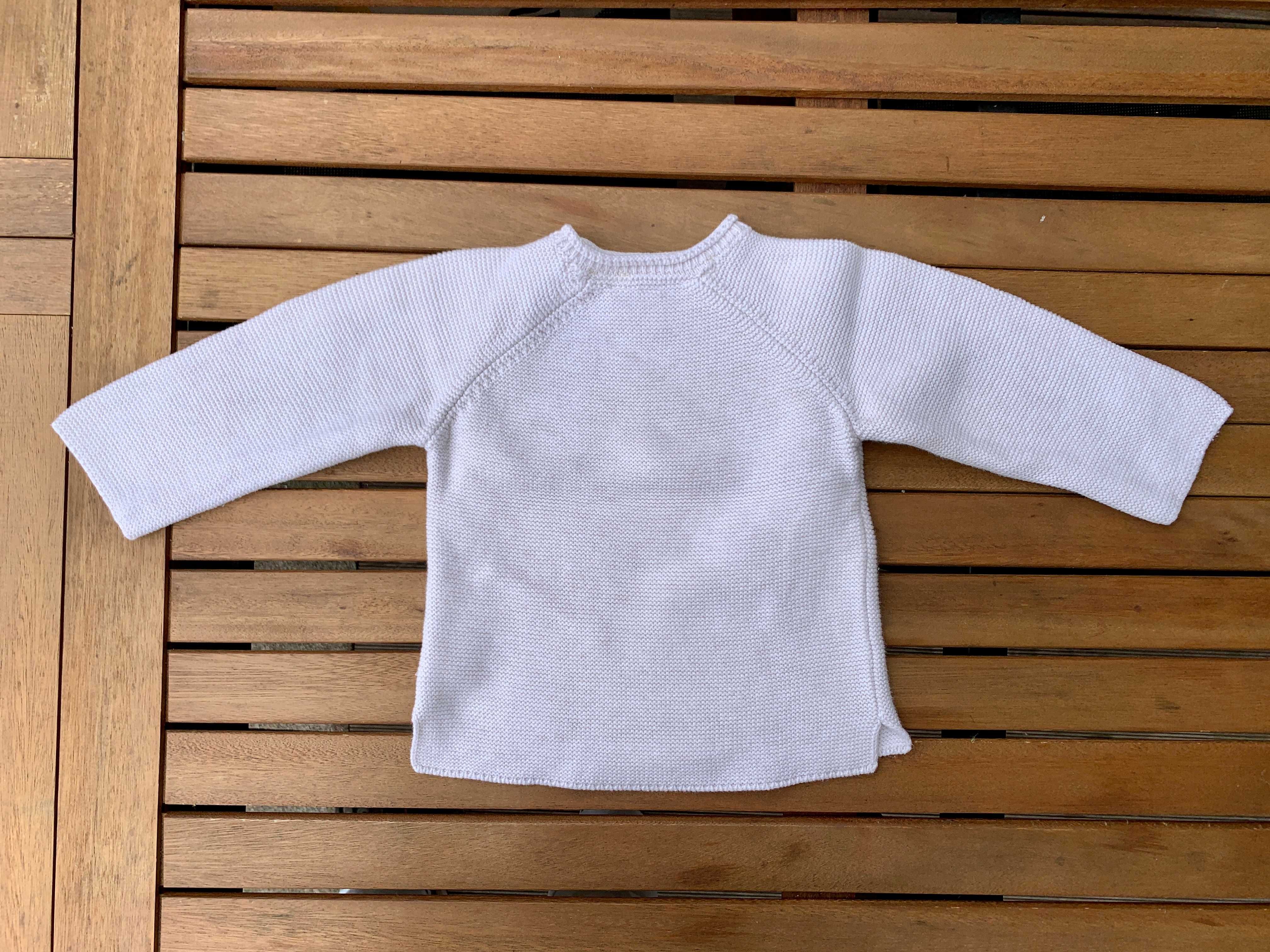 Camisola de malha algodão, zara, 6-9 meses, beije