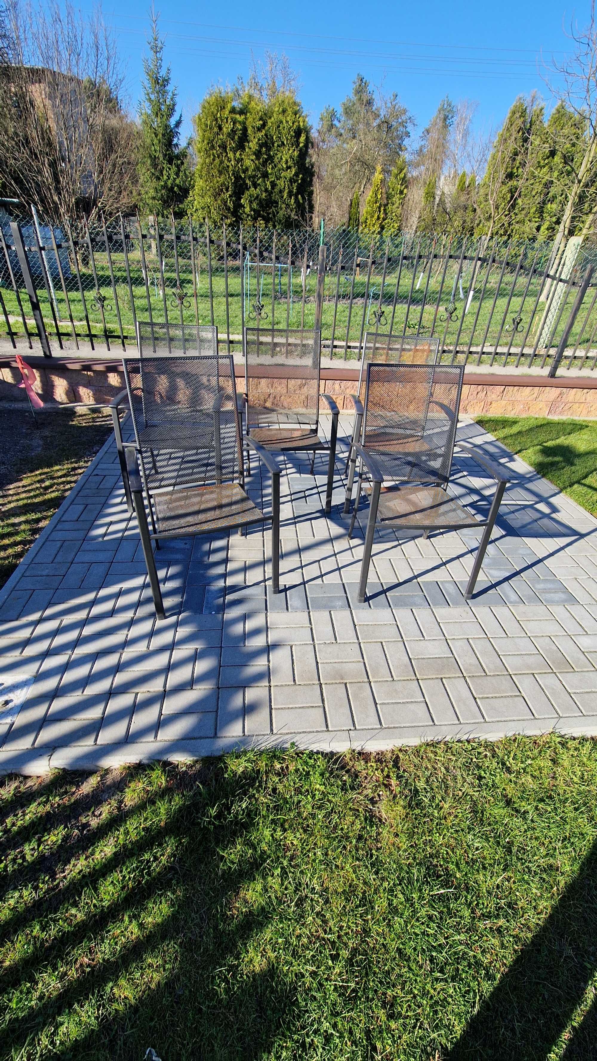 Krzesła ogrodowe KETTLER metalowe z wysokim oparciem 5szt