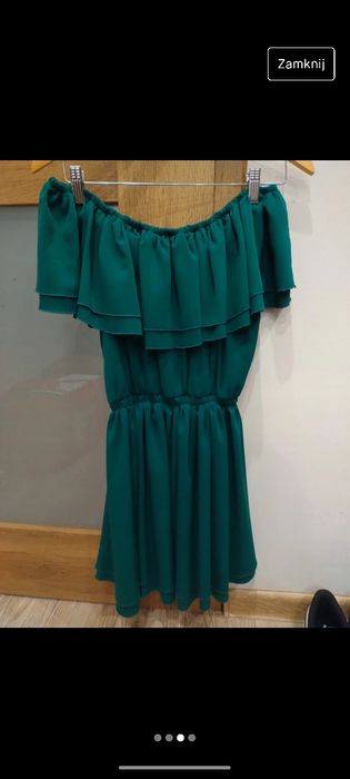 Sukienka hiszpanka zielona butelkowa excellence
