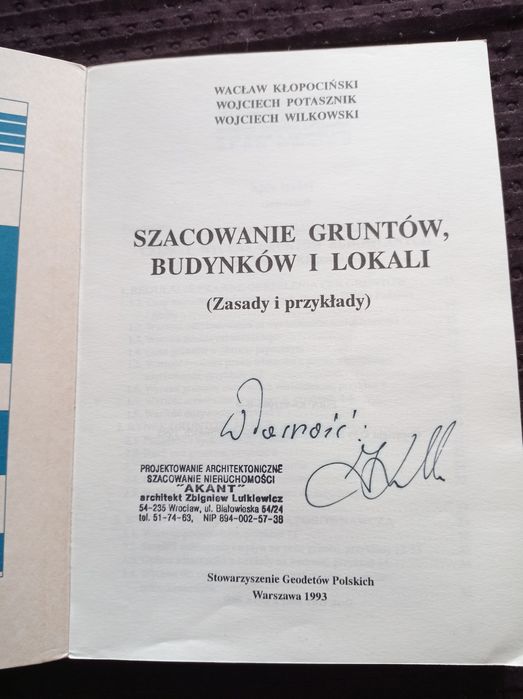 Szacowanie gruntów, budynków i lokali Wacław Kłopociński