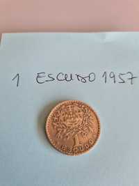 1 escudo de 1957 , moeda .