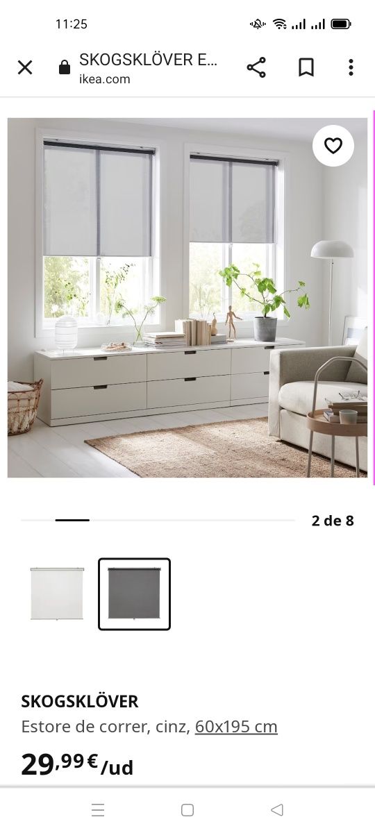 Estores de correr, Skogsklover/ Fonsterblad IKEA. NOVOS