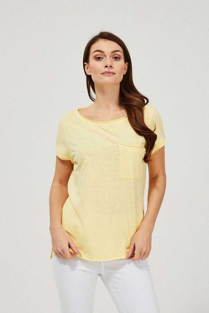 Vero Moda T-shirt z kieszonką żółta XS