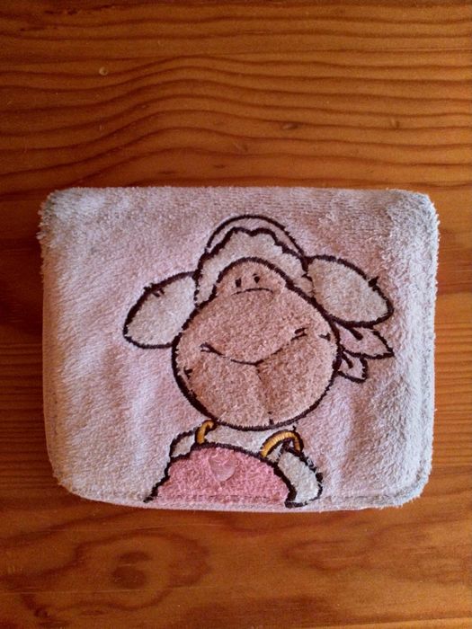 Porta moedas rosa e amarelo torrado da Nici