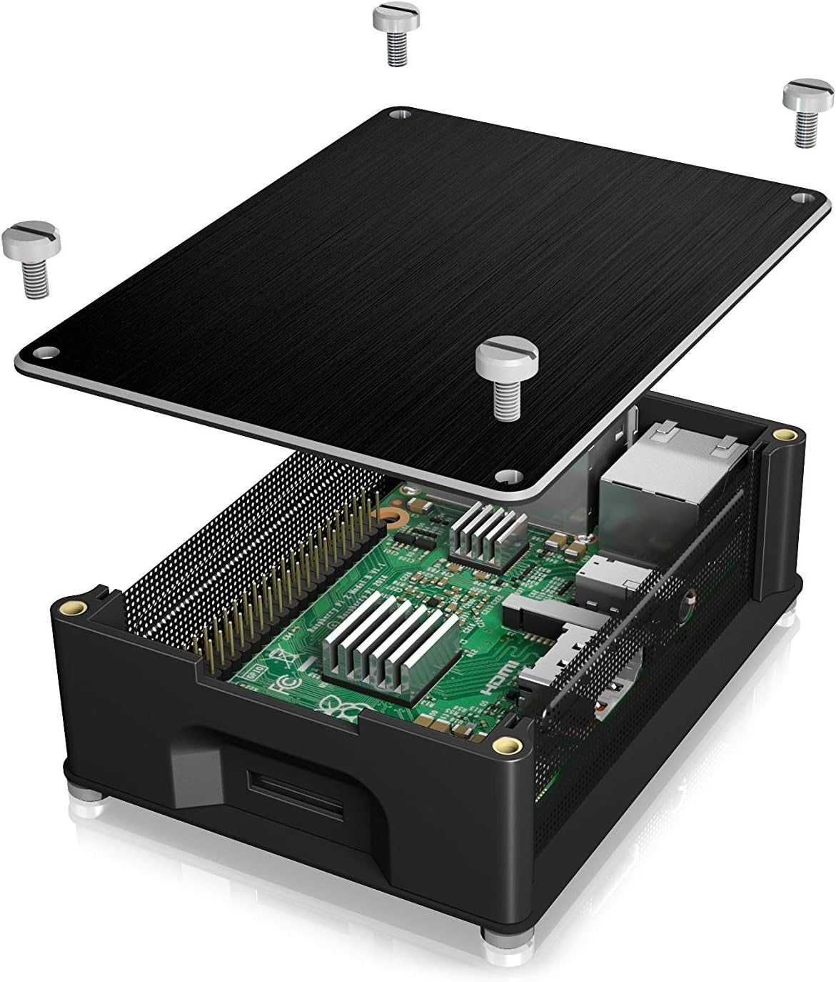 Obudowa do Raspberry Pi 2 i 3 model B, aluminium, 3 x radiatory