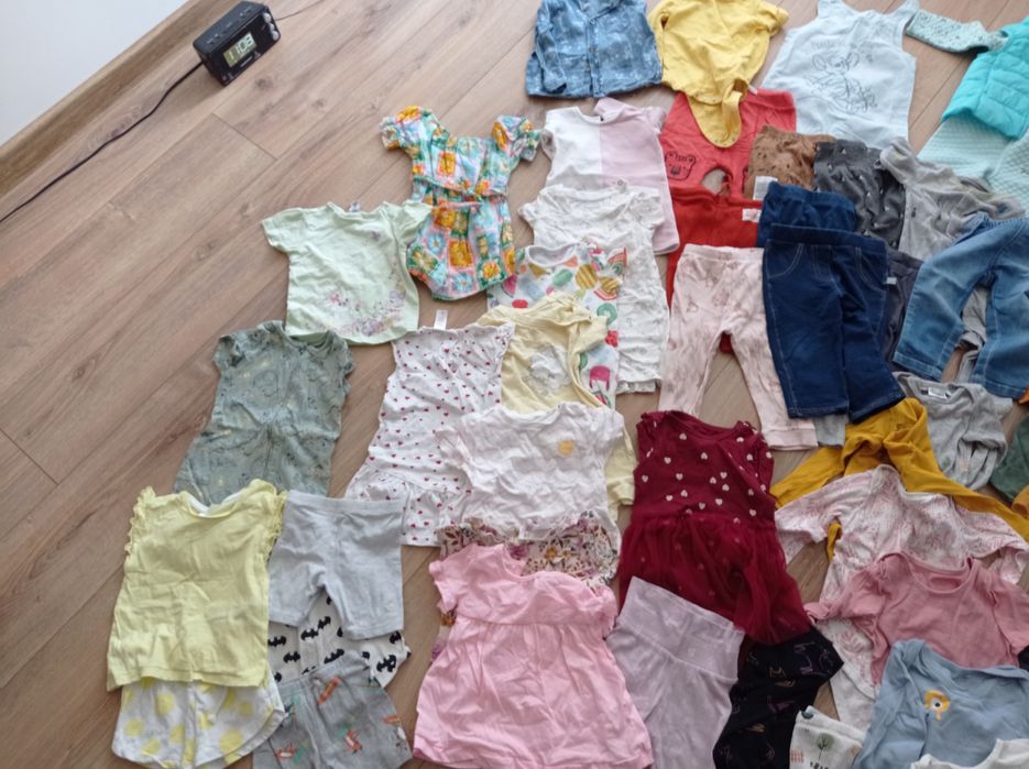 Mega paka ubrań 74/80 dla dziewczynki wiosna lato