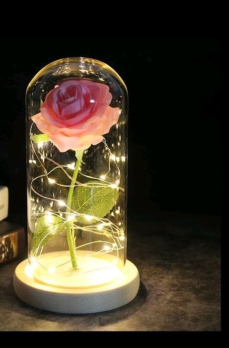 Róże w szkle swiecace ...24 róże  Led z wtyczką USB lampka nocna na pr