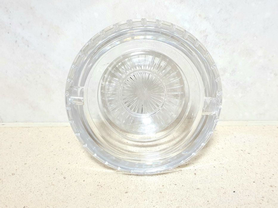 Fantástico pesado cinzeiro de pé alto vintage em cristal