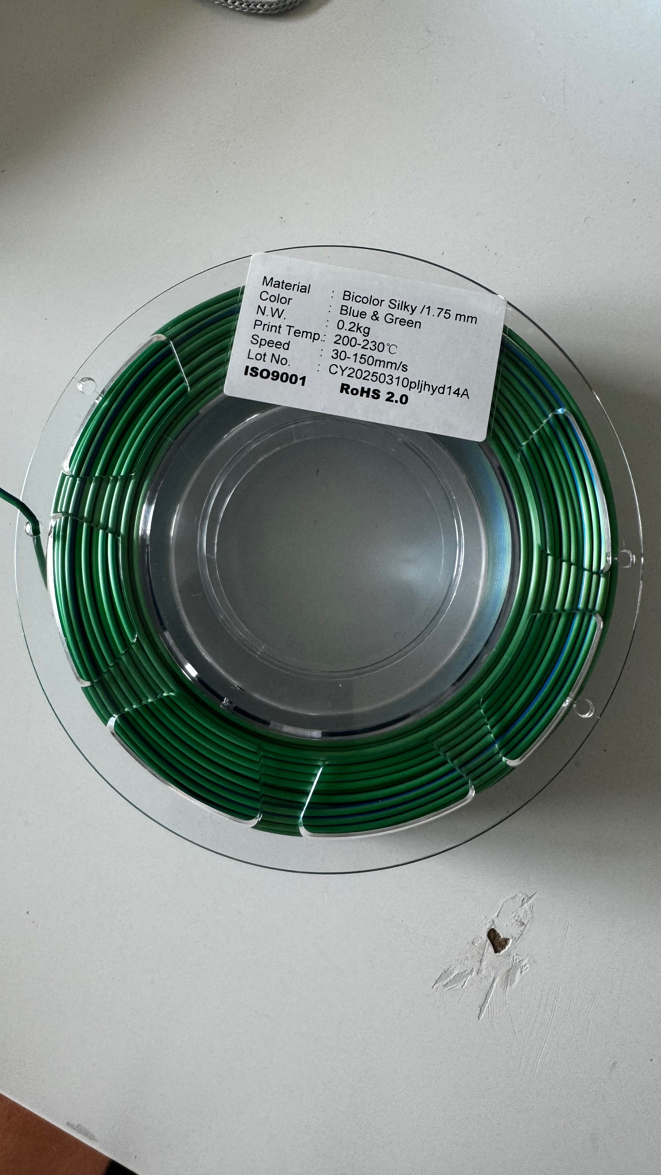 Filament do drukarek 3D zielono niebieski