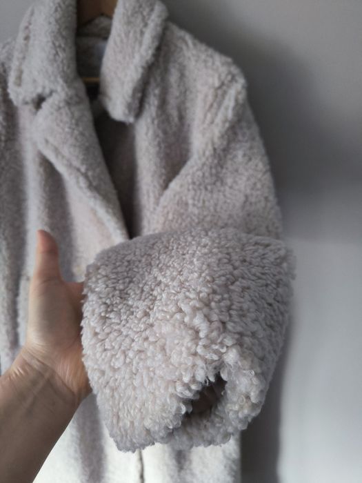 Płaszcz Teddy miś baranek Mohito XL oversize jesień must have