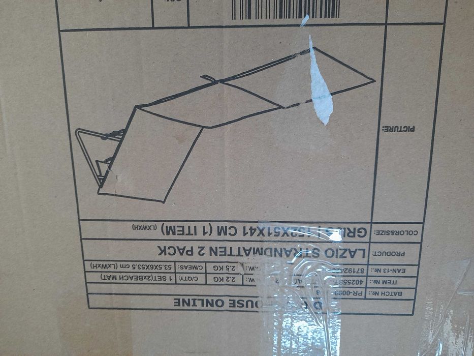 Składane maty plażowe kempingowe , 2 szt., stal i tkanina, szare