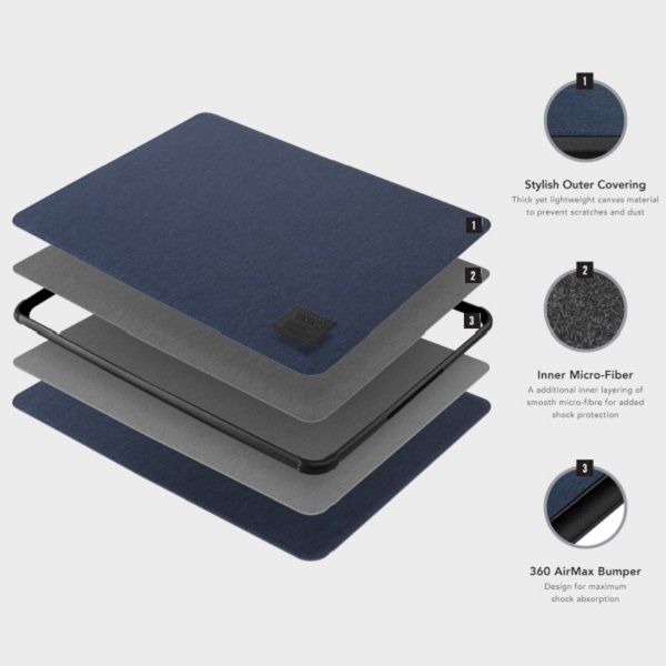 Uniq Etui Dfender Laptop Sleeve 16" Czarny/Charcoal Black