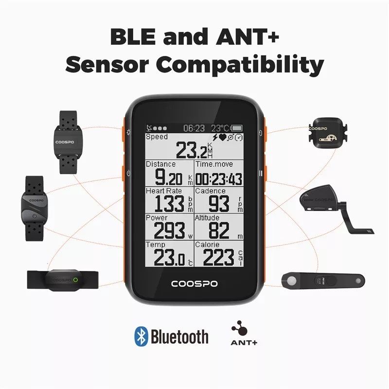 Велокомпьютер GPS Coospo BC200 ANT+ велосипедный компьютер спидометр