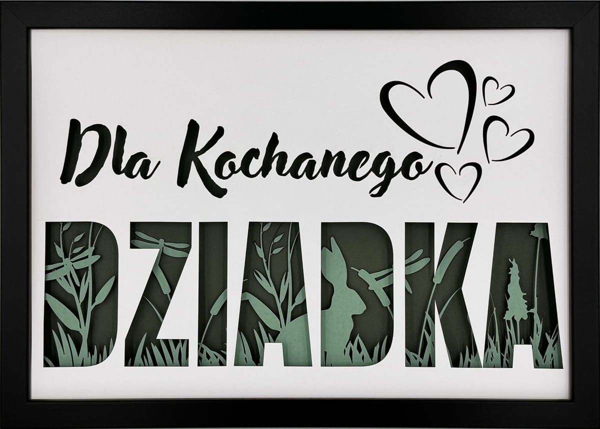 Ramka 3D shadow box Dla Kochanego Dziadka Łąka 32x23