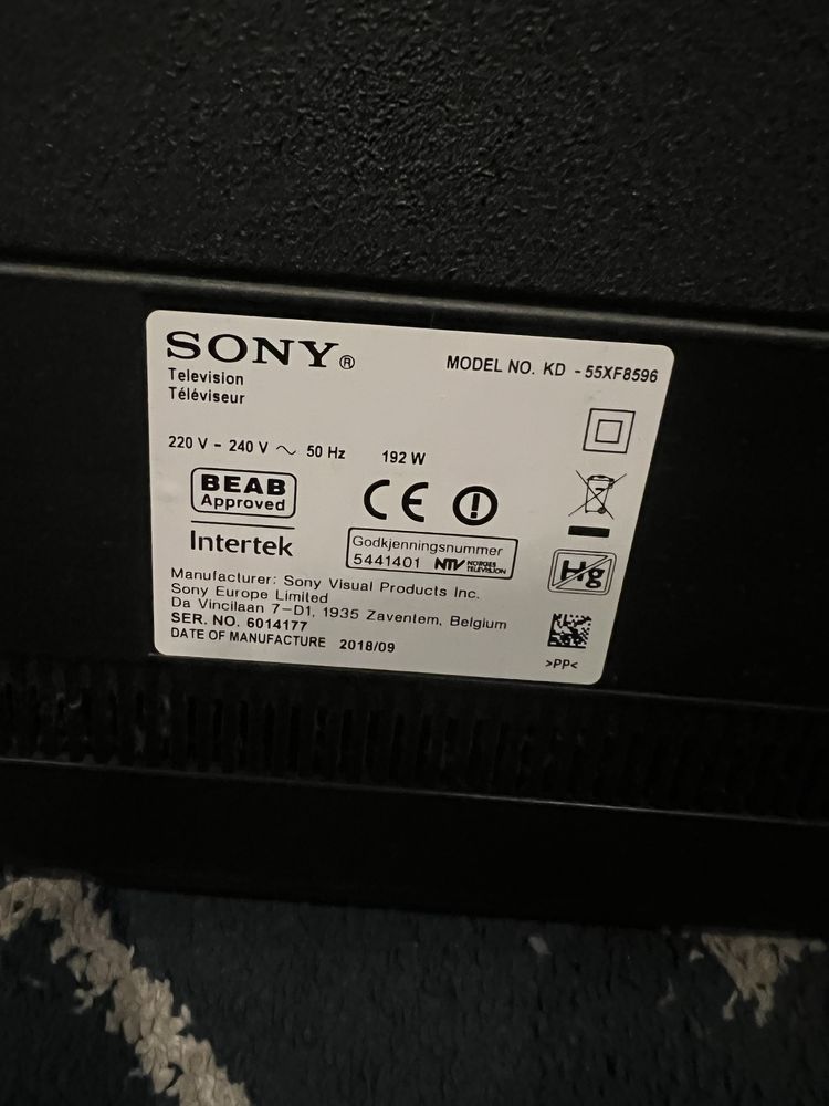 Sony KD55XF8596 55" LED UltraHD 4K (display danificado)