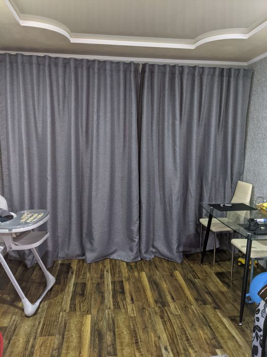 Комплект штори сірі графіт готові по 2.5 м дві