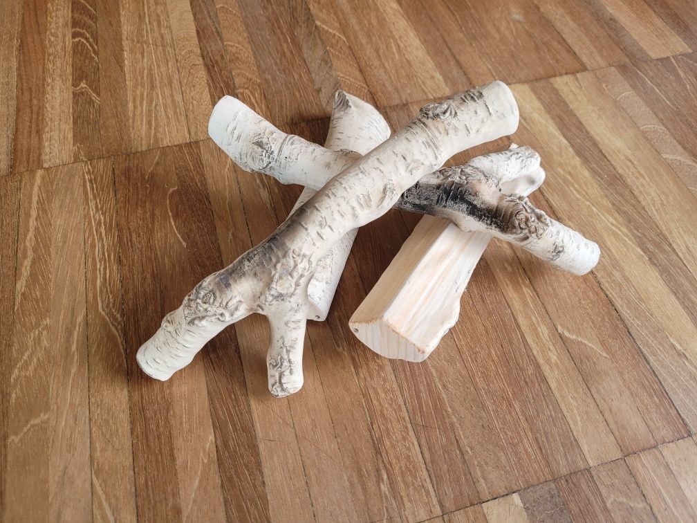 Ceramiczne ozdobne drewno do kominka 4 sztuki
