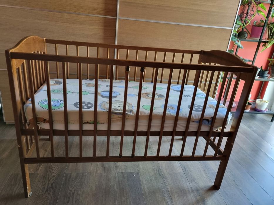 Łóżeczko dziecięce niemowlęce drewniane 120x60 cm