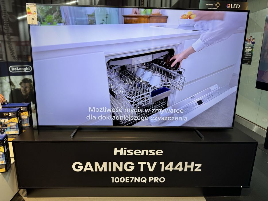 -4500zł Telewizor 100 Cali TV HISENSE Pro QLED 4K 144Hz HDR10
