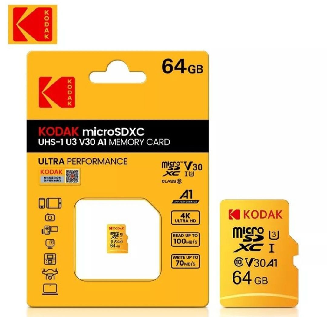 Kodak microSD  карта памяти 64гб микро сд карта