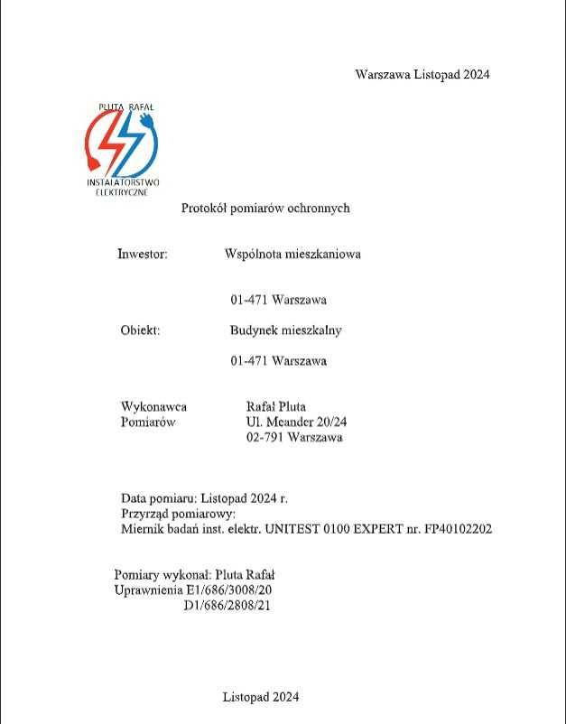 Pomiary instalacji elektrycznej, obowiązkowy przegląd 5 letni budynków