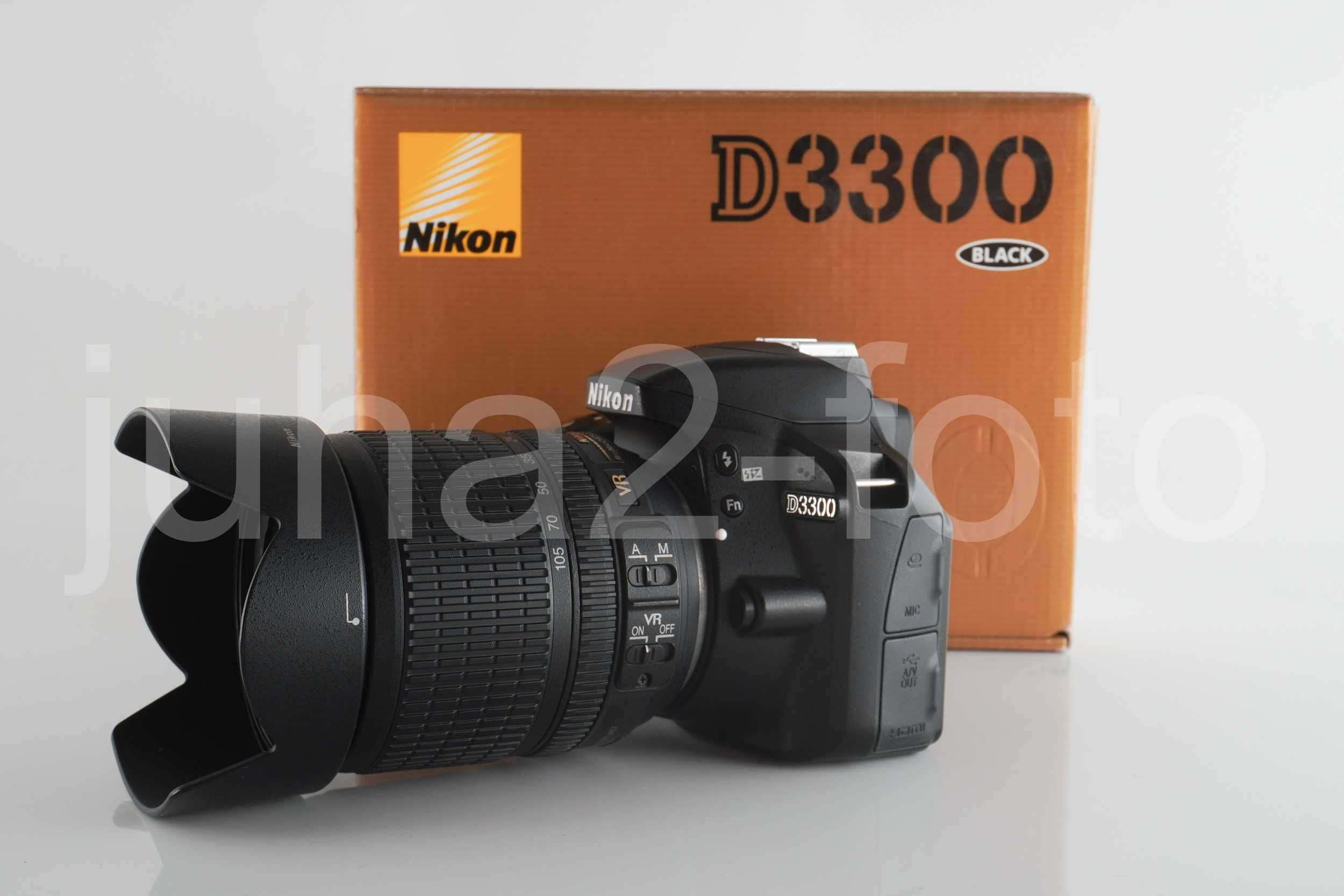 Nikon D3300 z obiektywem Nikkor AF-S 18-105 VR, 15k zdjęć, duży zestaw