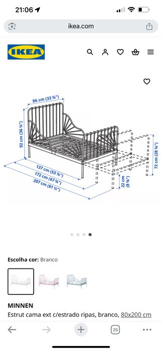 Cama de ferro extensivel - criança