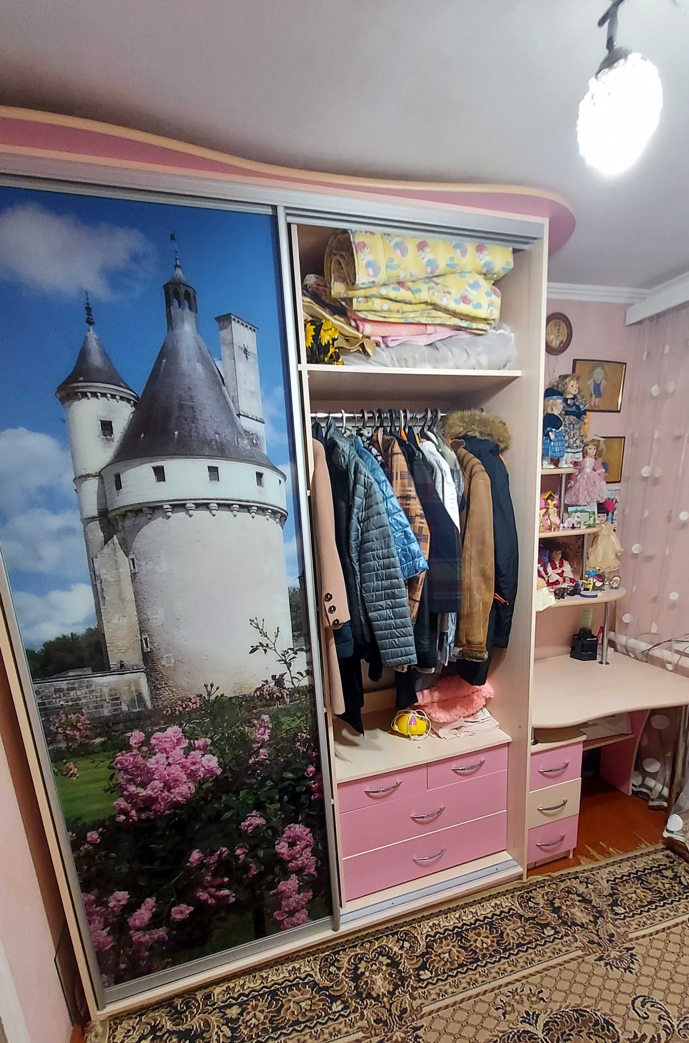 Шафа купе з письмовим столом та полицями