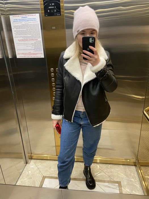 Куртка авиатор дубленка натуральная кожа Турция М