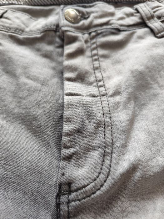 Męskie bawełniane spodnie jeansowe straight fit z długimi nogawkami ro