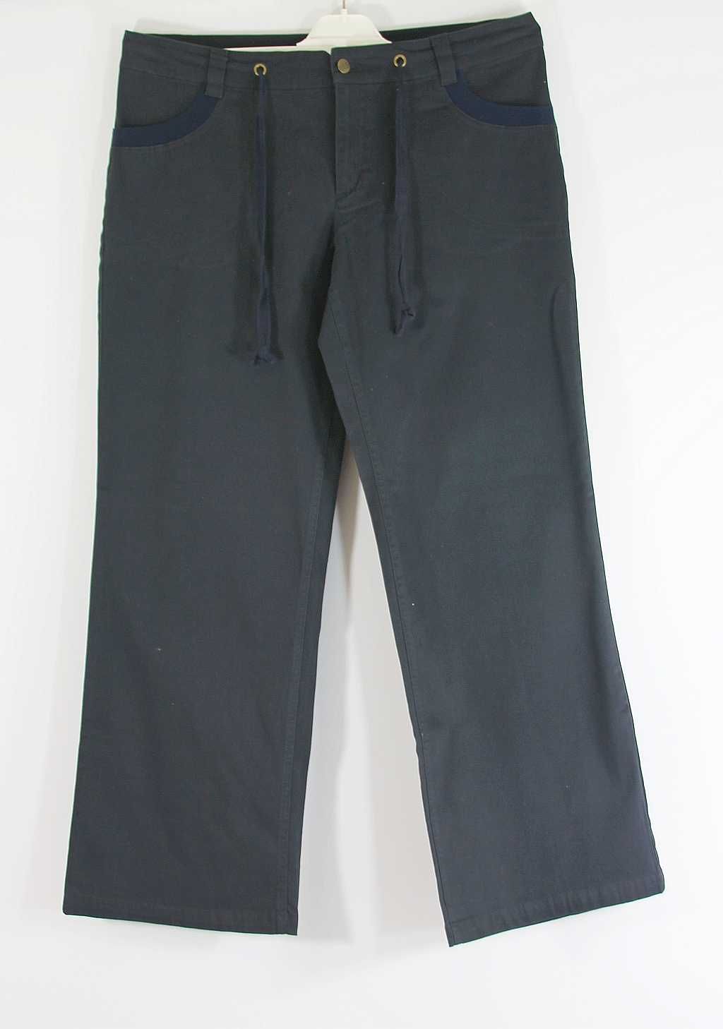 Spodnie ciemny granat stretch Bawełna R 46