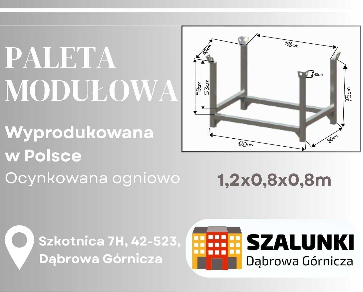Palety metalowe kosze pojemniki rusztowanie szalunki stemple podpory